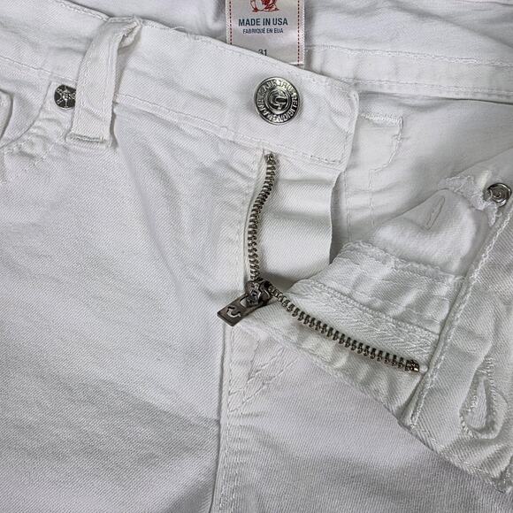 True Religion Jeans Womens 31 White Casey Low Rise Skinny Stretch Denim USA - Picture 12 of 16